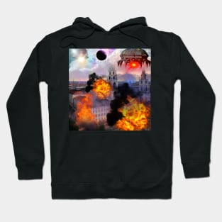 Alien Fire Attack by Aaron Deans Hoodie